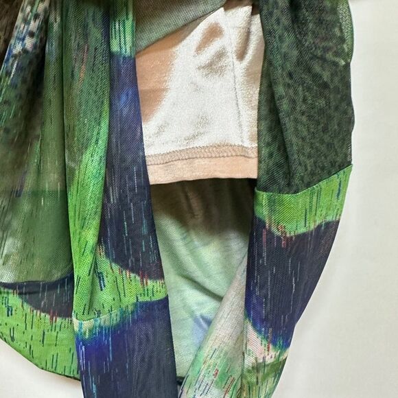 Rare London Maxi Dress Mesh Abstract Multi Size 6 - Picture 7 of 9